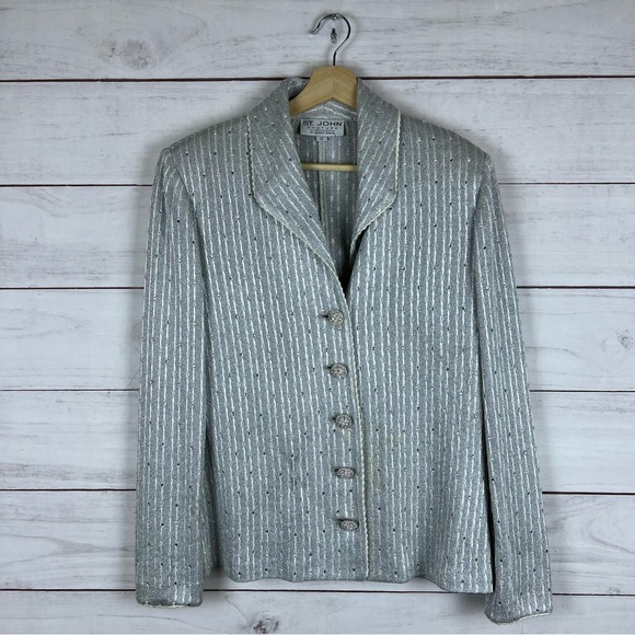 St. John Courure Beads Blazer Size 12 - Picture 1 of 9